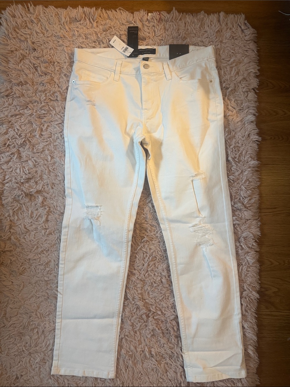 Banana republic  womens White Distressed Jeans